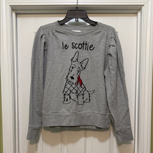 Charter Club Tops - Charter Club Embroidered Le Scottie Dog Sweatshirt Gray Cotton PXL Petite